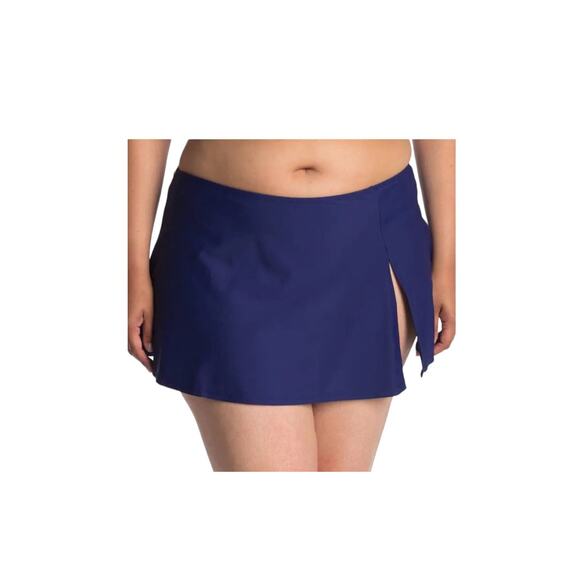 Nicole Miller Studio slit skirt bikini bottom navy size 3X - Picture 1 of 4